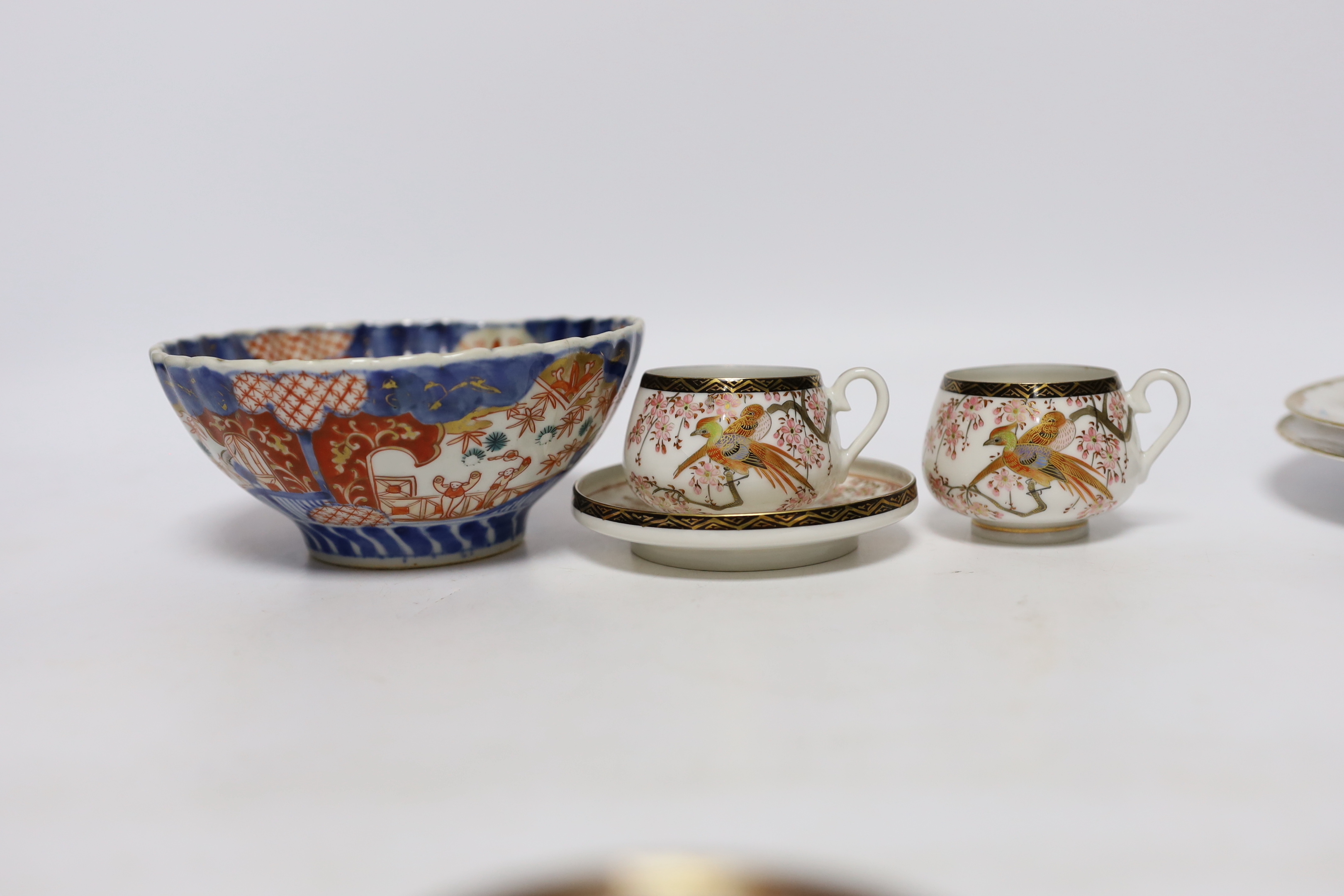A group of various Japanese ceramics including Satsuma, Imari etc.